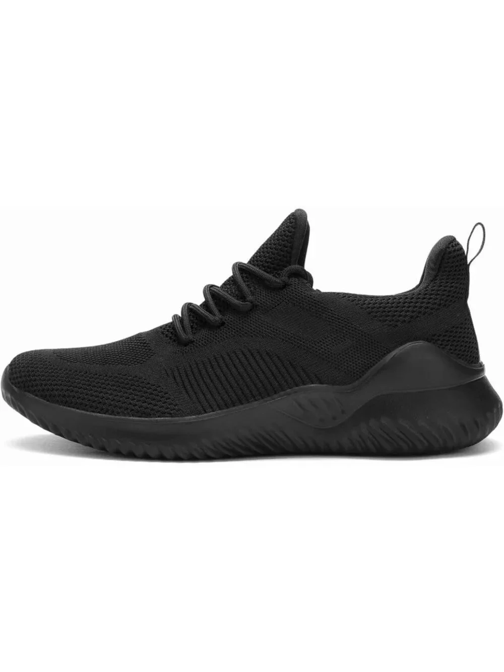 Men's Black Non Slip Running Shoes Ultra Light Breathable Casual Walking Shoes
